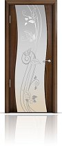 Дверь Мильяна модель Омега цвет Американский орех триплекс белый рисунок Нежность