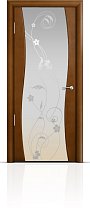 Дверь Мильяна модель Омега цвет Анегри триплекс белый рисунок Фиалка