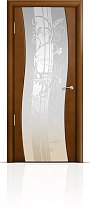 Дверь Мильяна модель Омега цвет Анегри триплекс белый рисунок Мотив