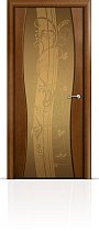 Дверь Мильяна модель Омега-1 цвет Анегри триплекс бронзовый рисунок Мотив