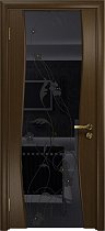 Дверь DioDoor Грация-3 венге черный триплекс Вьюнок глянцевый