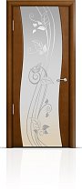 Дверь Мильяна модель Омега цвет Анегри триплекс белый рисунок Нежность