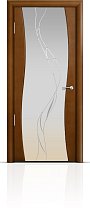 Дверь Мильяна модель Омега цвет Анегри триплекс белый рисунок Иллюзия