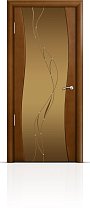 Дверь Мильяна модель Омега цвет Анегри триплекс бронзовый рисунок Иллюзия