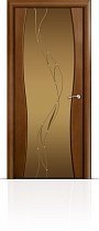 Дверь Мильяна модель Омега-1 цвет Анегри триплекс бронзовый рисунок Иллюзия