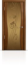 Дверь Мильяна модель Омега-1 цвет Анегри триплекс бронзовый рисунок Нежность