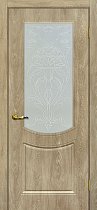 Дверь МариаМ Сиена-3 Дуб песочный стекло контур золото