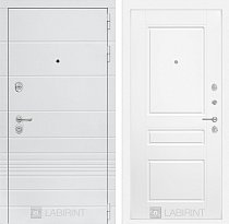LABIRINT Входная металлическая дверь TRENDO панель №3 белый soft
