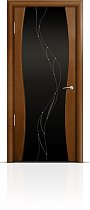 Дверь Мильяна модель Омега-1 цвет Анегри триплекс черный рисунок Иллюзия