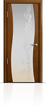 Дверь Мильяна модель Омега цвет Анегри триплекс белый рисунок Фантазия