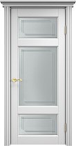 Дверь Массив Ольхи модель Ол55 цвет Эмаль белая стекло 55-4