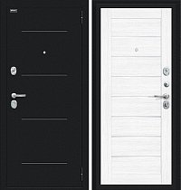 Входная Дверь модель Техно цвет Букле черное/Snow Melinga