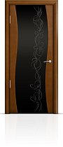Дверь Мильяна модель Омега цвет Анегри триплекс черный рисунок Фантазия