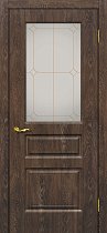 Дверь МариаМ Версаль-2 Дуб корица стекло контур золото