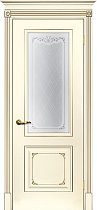 Дверь Текона Смальта модель Деко-14 цвет RAL 1013 патина шампань стекло