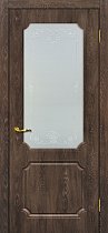 Дверь МариаМ Сиена-4 Дуб корица стекло контур серебро
