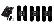 КД Комплект фурнитуры: скрытые петли 3 шт, замок под фиксатор магнитный  AGB цвет Чёрный