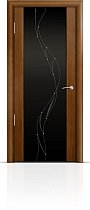 Дверь Мильяна модель Омега-2 цвет Анегри триплекс черный рисунок Иллюзия