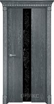 Дверь Оникс модель Соната цвет Дуб седой триплекс черный пескоструй Флора