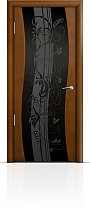Дверь Мильяна модель Омега цвет Анегри триплекс черный рисунок Мотив