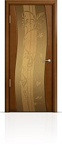 Дверь Мильяна модель Омега цвет Анегри триплекс бронзовый рисунок Мотив