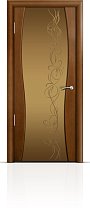 Дверь Мильяна модель Омега-1 цвет Анегри триплекс бронзовый рисунок Фантазия