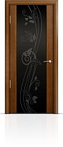 Дверь Мильяна модель Омега-2 цвет Анегри триплекс черный рисунок Нежность