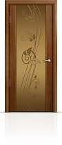 Дверь Мильяна модель Омега-2 цвет Анегри триплекс бронзовый рисунок Нежность