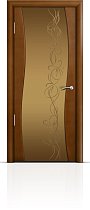 Дверь Мильяна модель Омега цвет Анегри триплекс бронзовый рисунок Фантазия