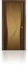 Дверь Мильяна модель Омега-1 цвет Американский орех триплекс бронзовый рисунок Иллюзия