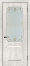 Дверь МариаМ Сиена-4 Дуб жемчужный стекло контур золото