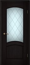 Дверь Текона модель Вайт-01 цвет Черный дуб тонированный стекло