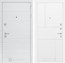 LABIRINT Входная металлическая дверь TRENDO панель №21 белый софт