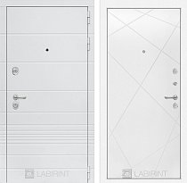 LABIRINT Входная металлическая дверь TRENDO панель №24 белый софт