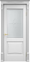 Дверь Массив Ольхи модель Ол6.2 цвет Эмаль белая стекло 6-5