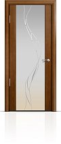 Дверь Мильяна модель Омега-2 цвет Анегри триплекс белый рисунок Иллюзия