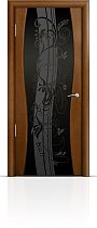 Дверь Мильяна модель Омега-1 цвет Анегри триплекс черный рисунок Мотив