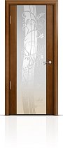 Дверь Мильяна модель Омега-2 цвет Анегри триплекс белый рисунок Мотив