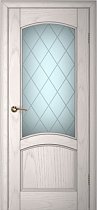 Дверь Текона модель Вайт-01 цвет Ясень айсберг стекло