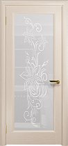 Дверь DioDoor Миланика-1 беленый дуб стекло белое пескоструйное Миланика