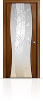 Дверь Мильяна модель Омега-1 цвет Анегри триплекс белый рисунок Мотив