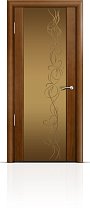 Дверь Мильяна модель Омега-2 цвет Анегри триплекс бронзовый рисунок Фантазия