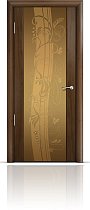 Дверь Мильяна модель Омега-2 цвет Американский орех триплекс бронзовый рисунок Мотив