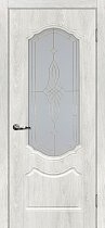 Дверь МариаМ Сиена-2 Дуб жемчужный стекло контур золото