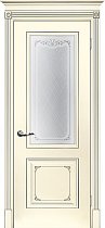 Дверь Текона Смальта модель Деко-14 цвет RAL 1013 патина серебро стекло