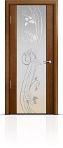 Дверь Мильяна модель Омега-2 цвет Анегри триплекс белый рисунок Нежность