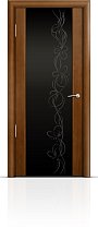 Дверь Мильяна модель Омега-2 цвет Анегри триплекс черный рисунок Фантазия