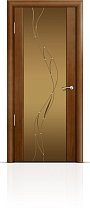 Дверь Мильяна модель Омега-2 цвет Анегри триплекс бронзовый рисунок Иллюзия