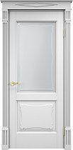 Дверь Массив Ольхи модель Ол6.2 цвет Эмаль белая стекло 6-4