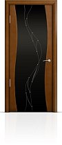 Дверь Мильяна модель Омега цвет Анегри триплекс черный рисунок Иллюзия